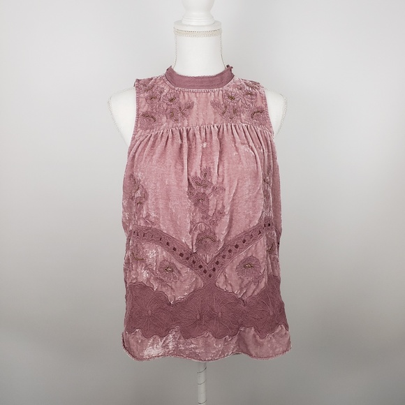 Anthropologie Tops - Anthro myleen top velvet victorian blouse sz 8